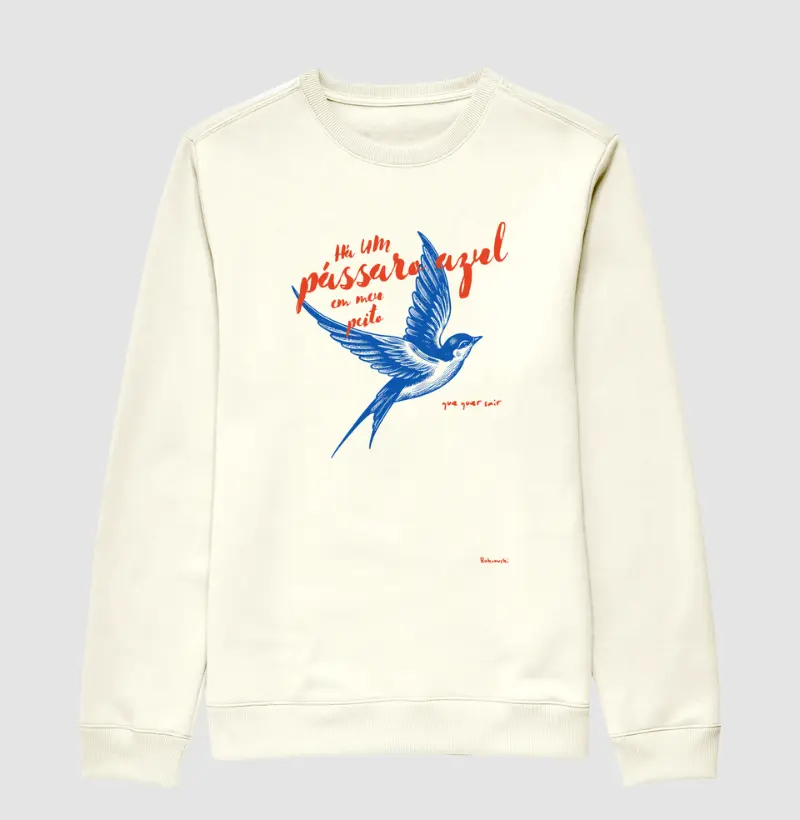 Suéter Moletom PÁSSARO AZUL 2 Matutaremos