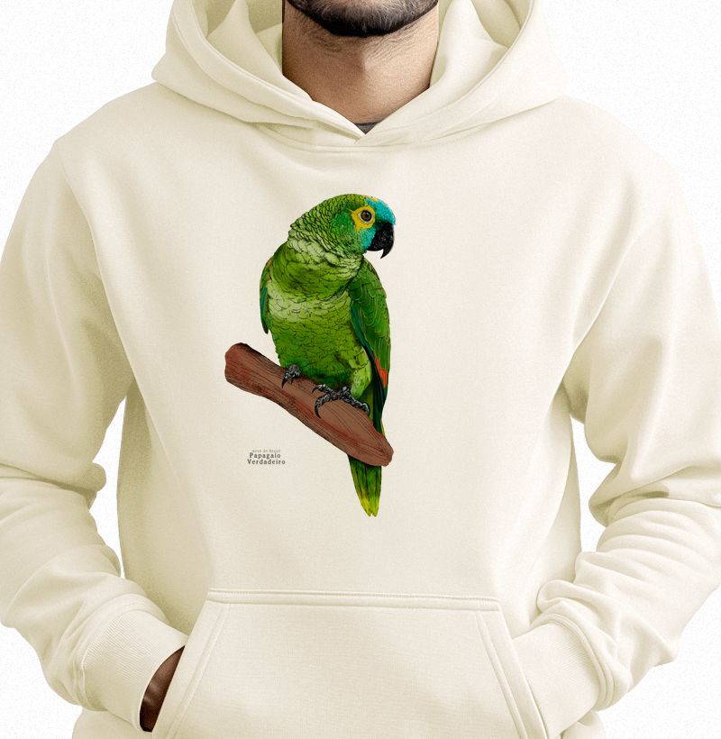 Aves do Brasil - Papagaio Verdadeiro - Moletom Hoodie