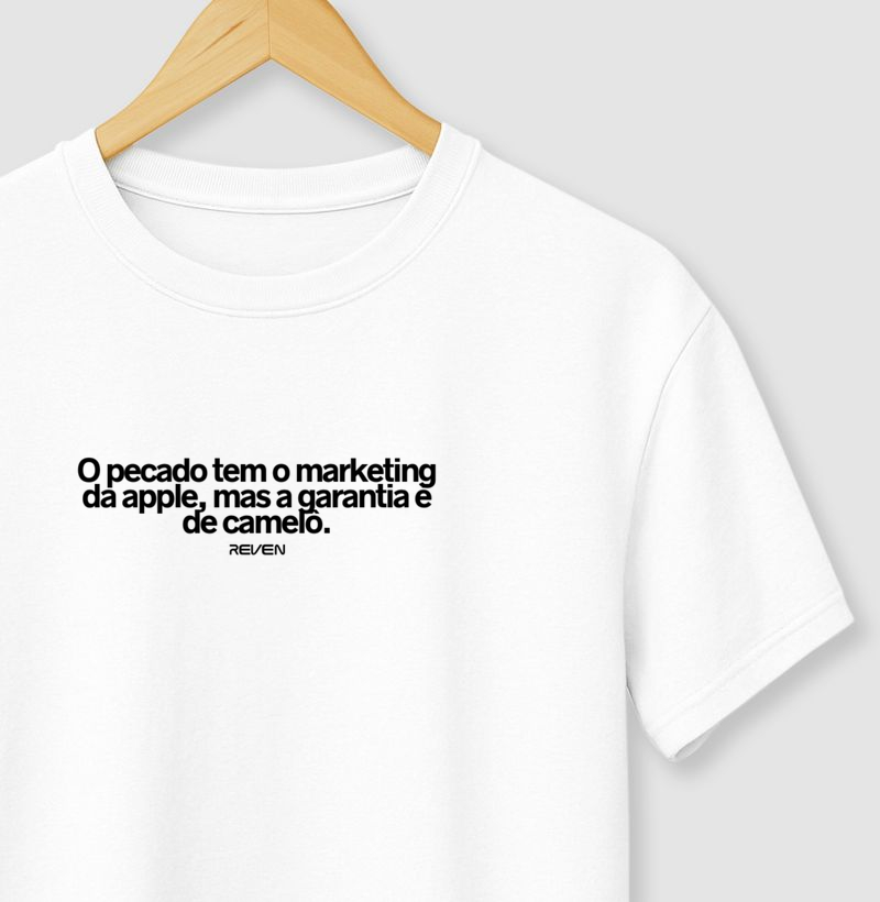 Camiseta O Pecado tem Marketing da Apple