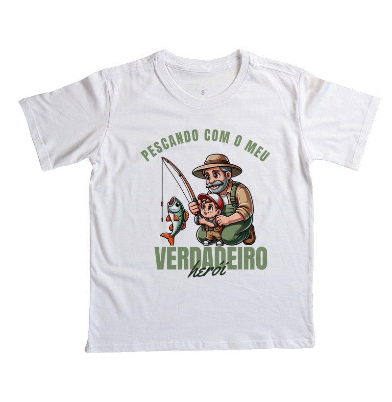 CAMISETA INFANTIL - PESCANDO COM O MEU HERÓI