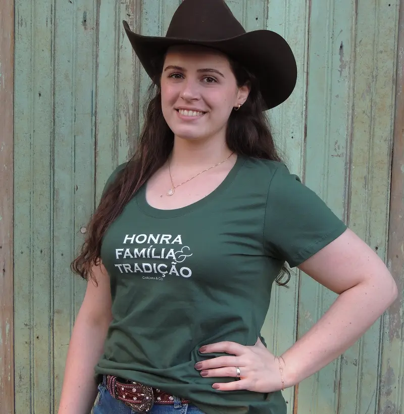 Camiseta feminina - Honra, família e tradição
