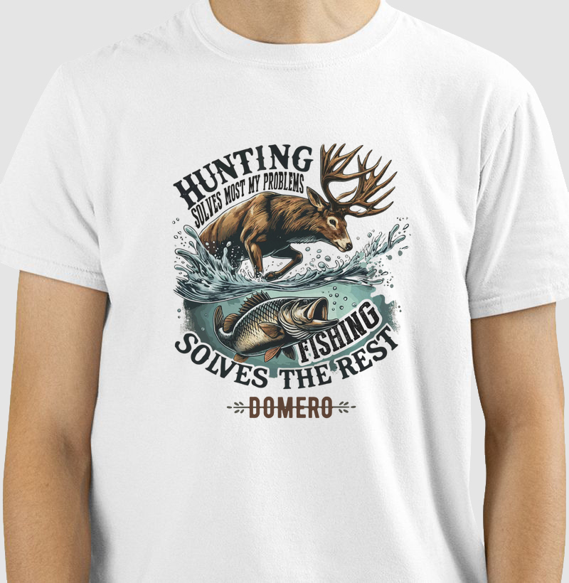 camiseta hunting and fishing