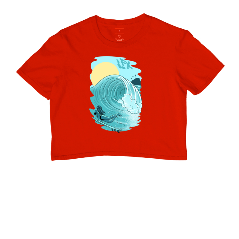 Cropped Mulher Surfista Furando Onda V01