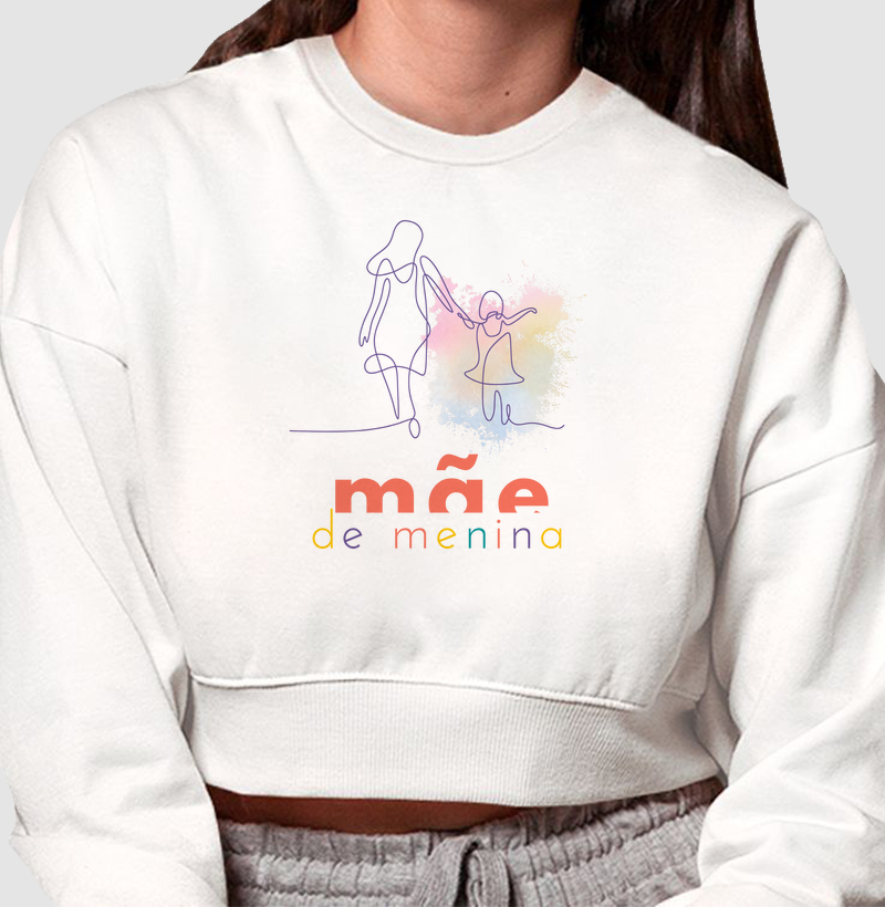 Cropped moletom | Mãe de menina