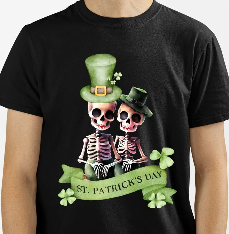 Caveiras Saint Patrick Days chapéu