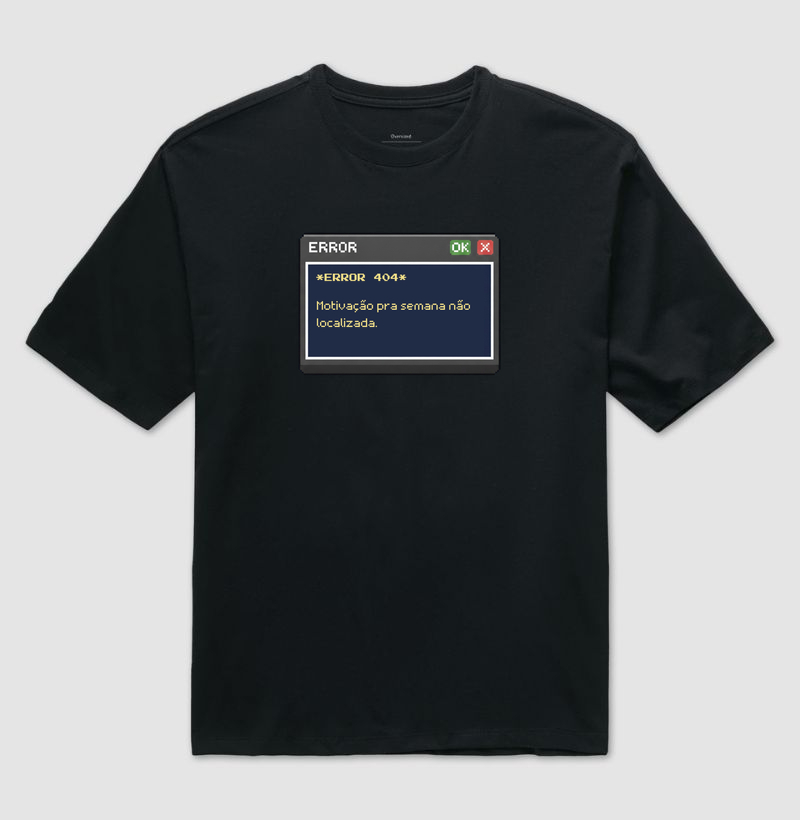 Camiseta Oversized Error 404 Reset8Bit
