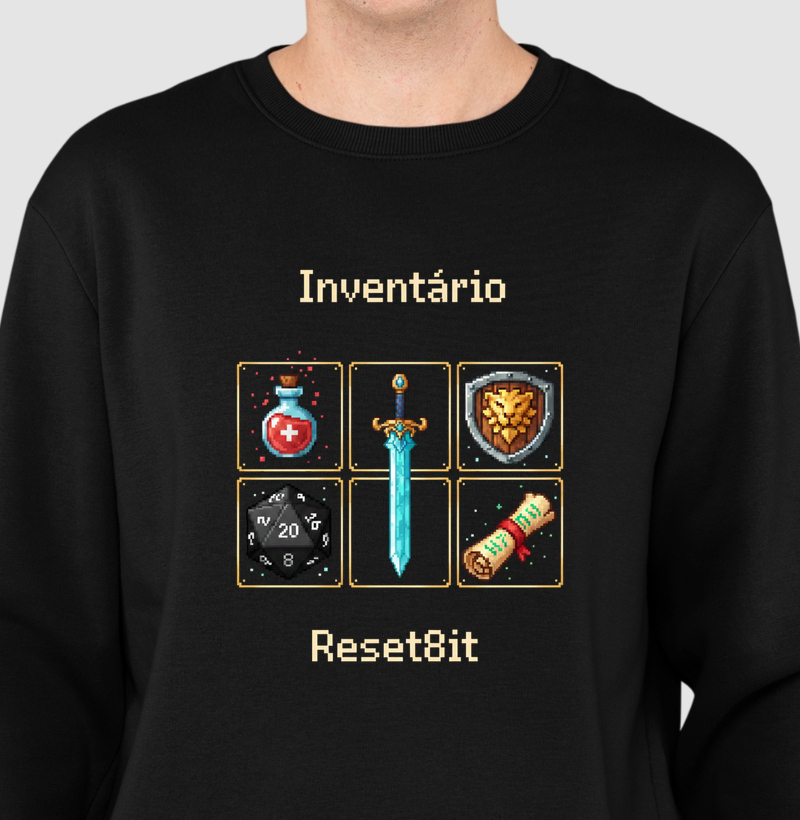 Suéter Moletom Inventário Reset8Bit