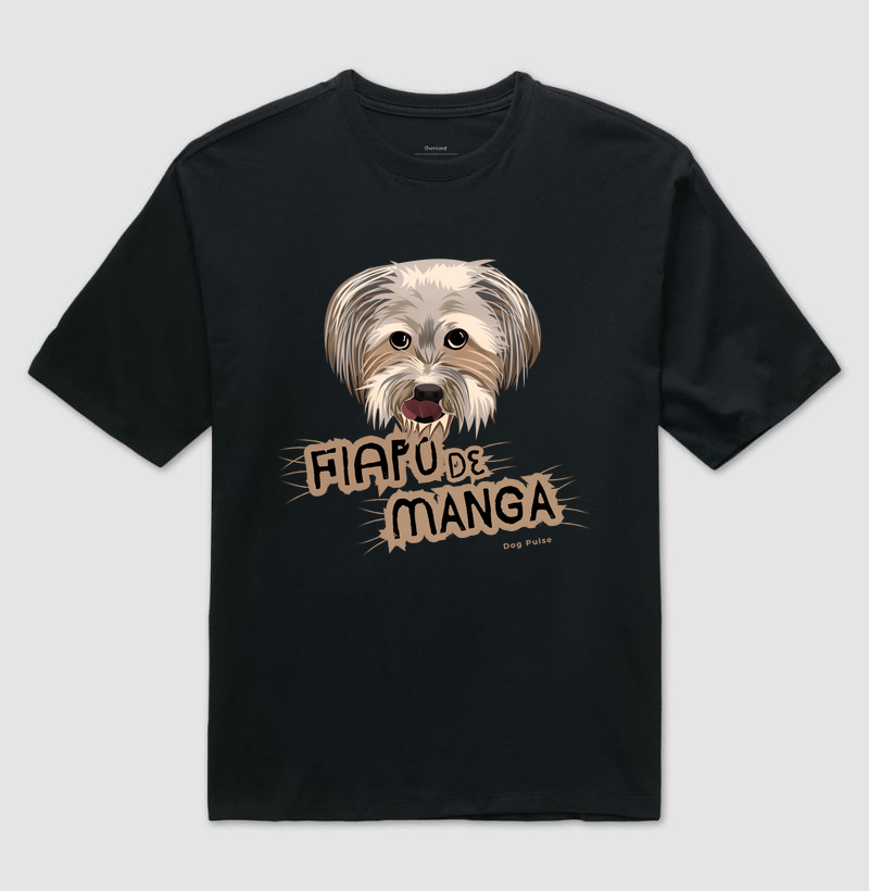 Camiseta Oversized Dog Pulse - Fiapo de Manga Beige