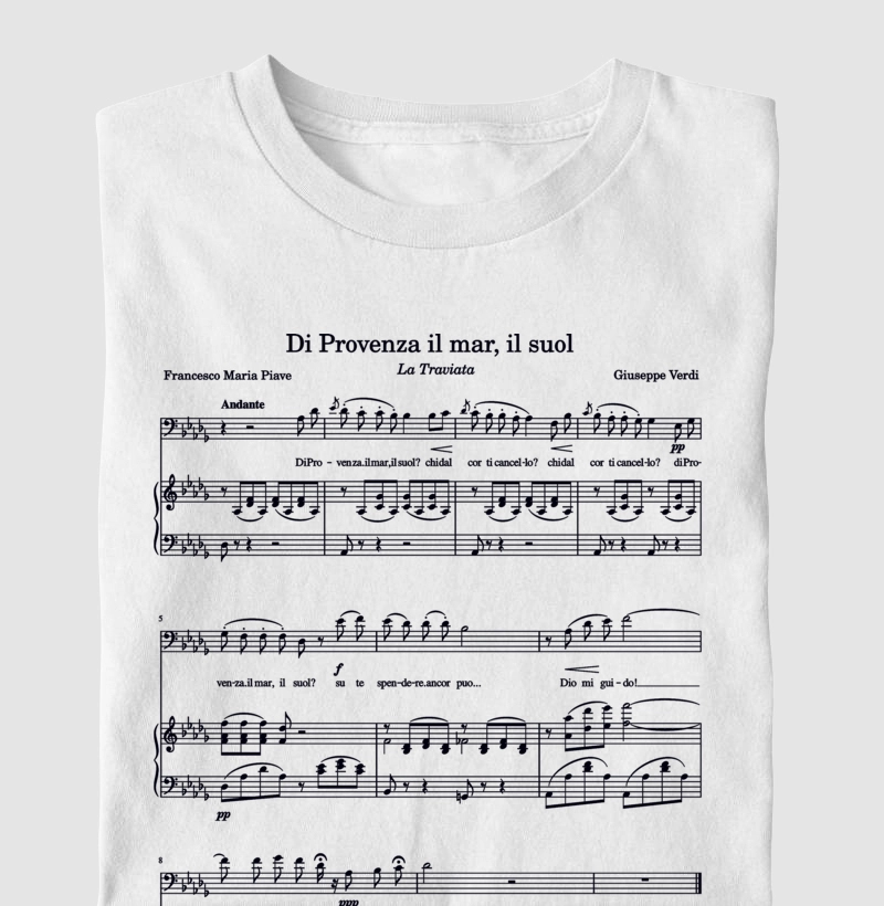 Partitura Di provenza il mar, il suol - La Traviata - Árias em Algodão