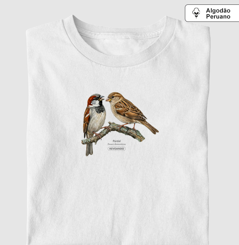 Traços Alados - Pardal - Algodão Peruano