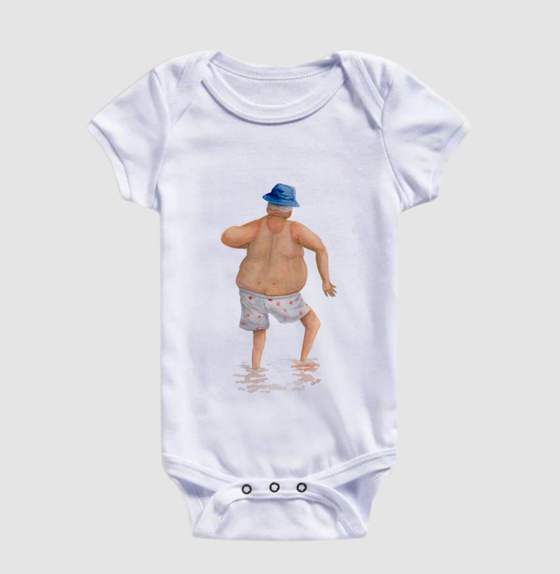 Body Infantil Camiseta Titio foi à praia