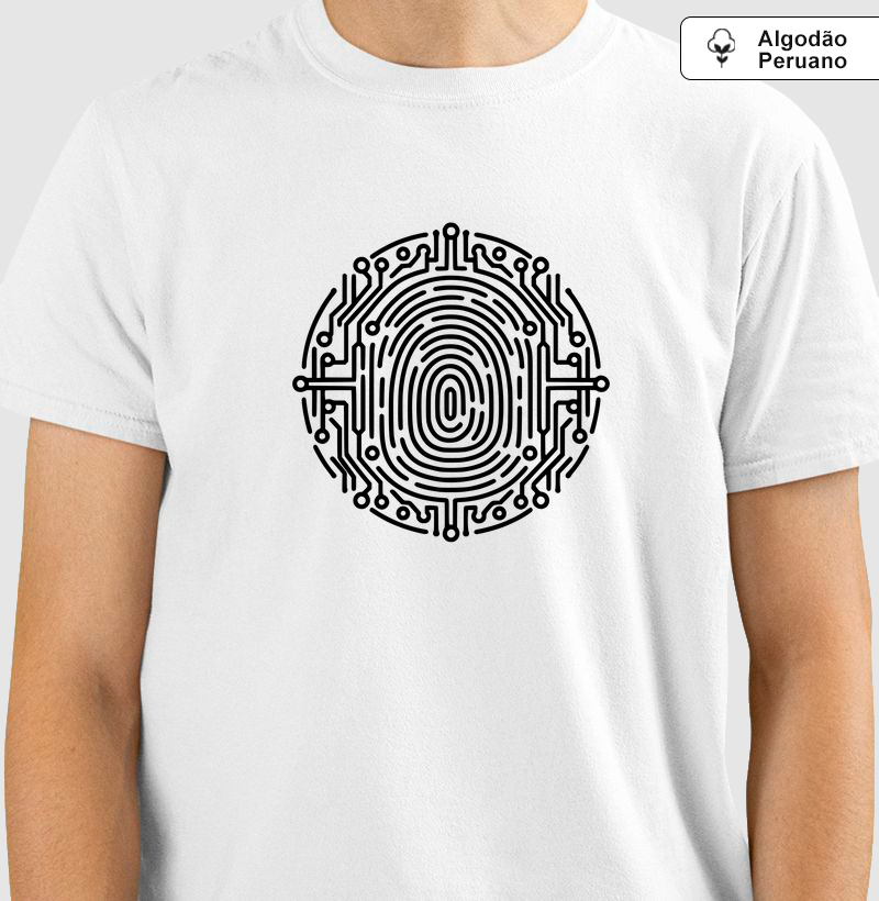 Digital Circuit Fingerprint: Camiseta em Algodão Peruano - Conecte-se com o Futuro