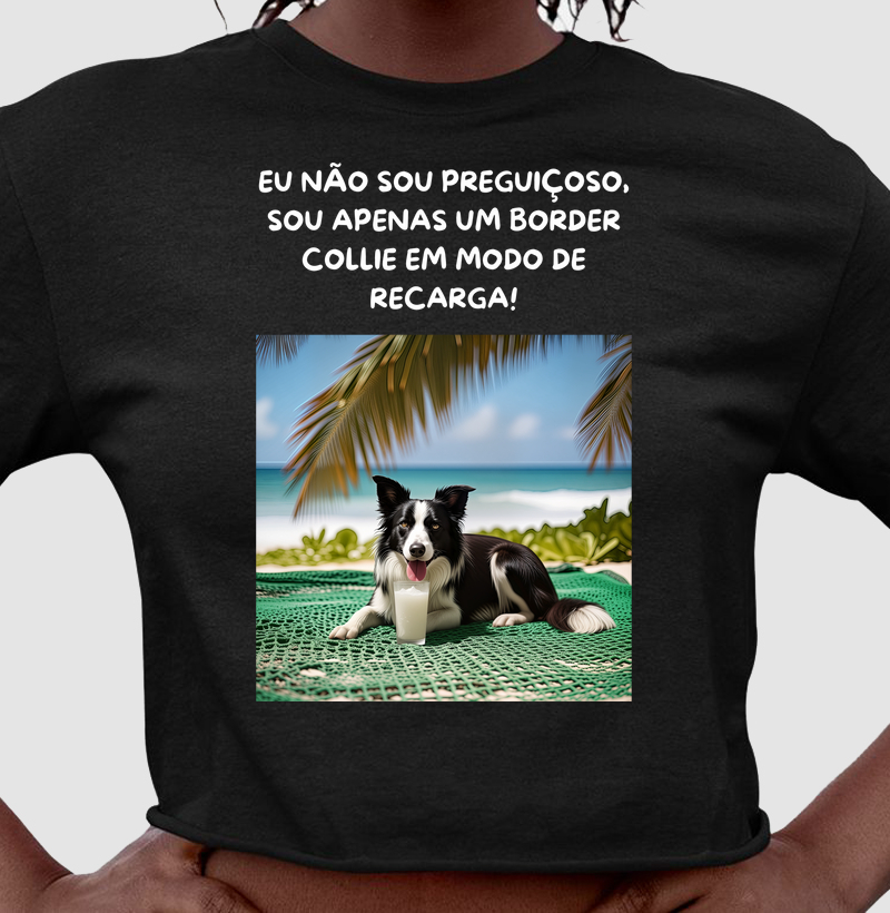 Border collie em modo recarga