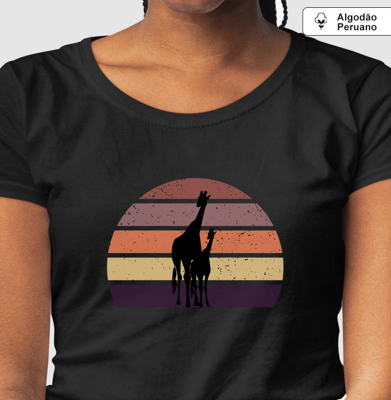 Girafa no por do sol