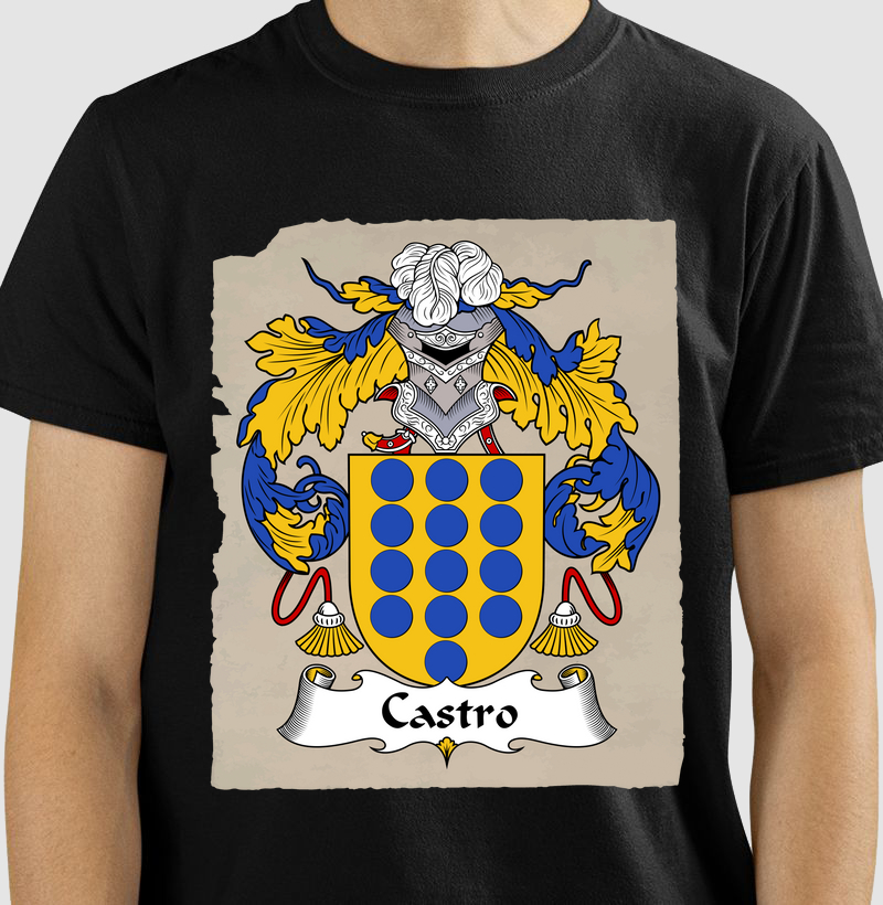 Camiseta Brasão Família Castro Símbolo Sobrenomes