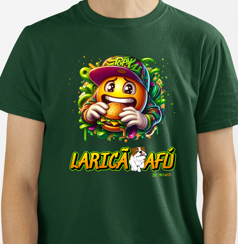 Camiseta Estampada Try Afú: Arte de Rua, Estilo com Estampa Exclusiva "Laricão"