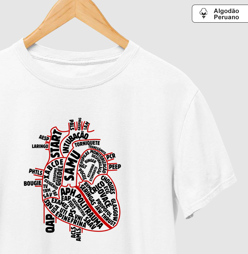 Camiseta Algodão Peruano – Coração de Emergência