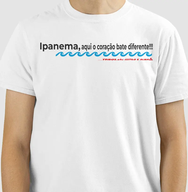 CAMISETA RESERVA.INK MASCULINA E FEMININA TRIBOS.etc MINIMALISTA IPANEMA, AQUI O CORAÇÃO BATE DIFERENTE