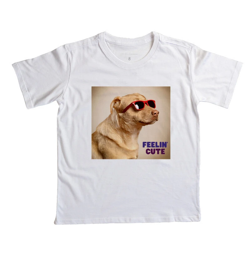 camiseta infantil cachorro sentindo fofo