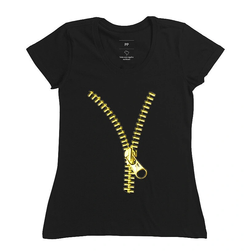 Camiseta feminina Zíper J