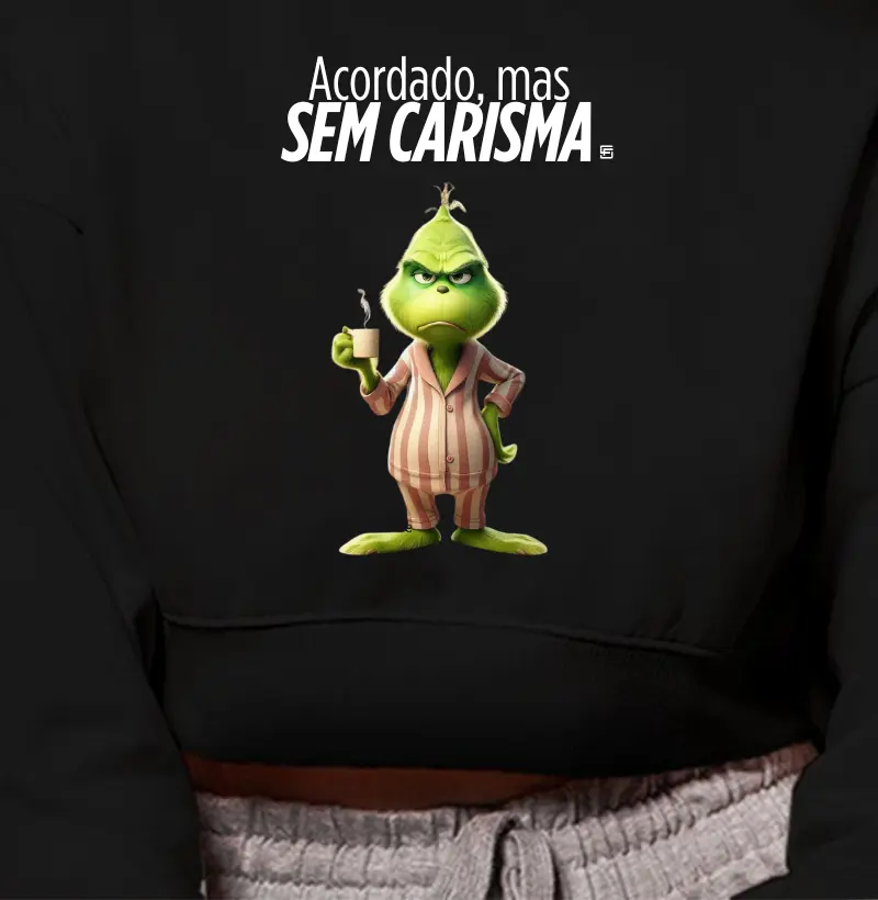 Cropped Moletom Acordado, mas sem carisma