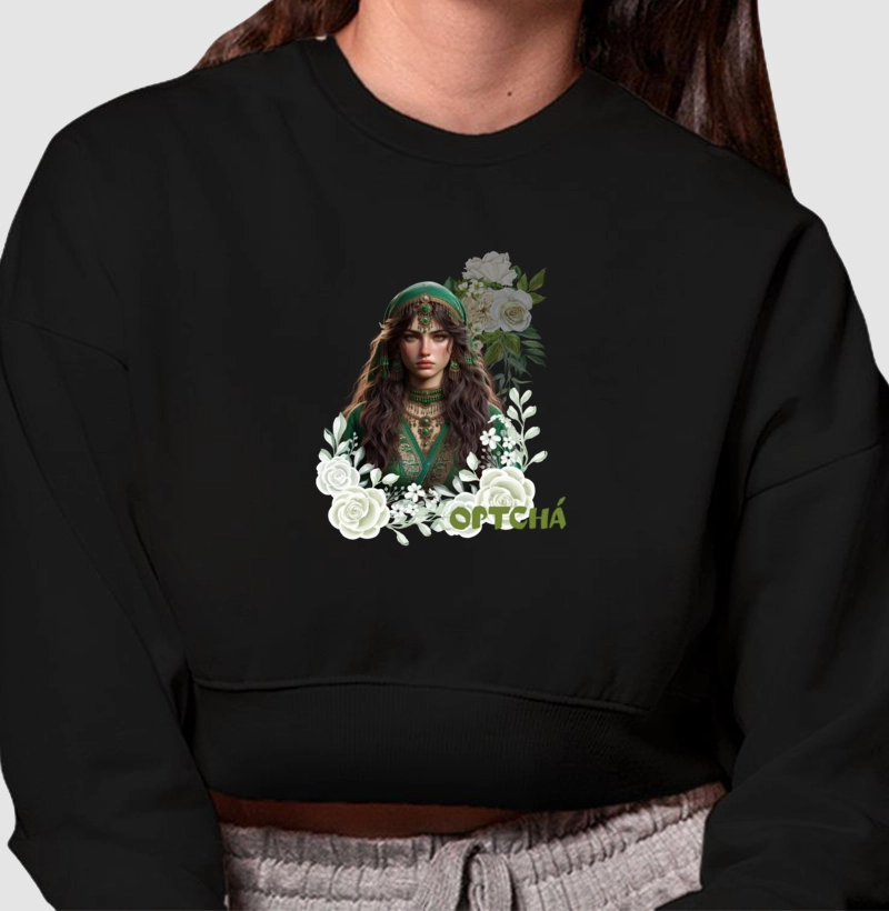 Moletom Cropped 100% Algodão - Cigana Esmeralda