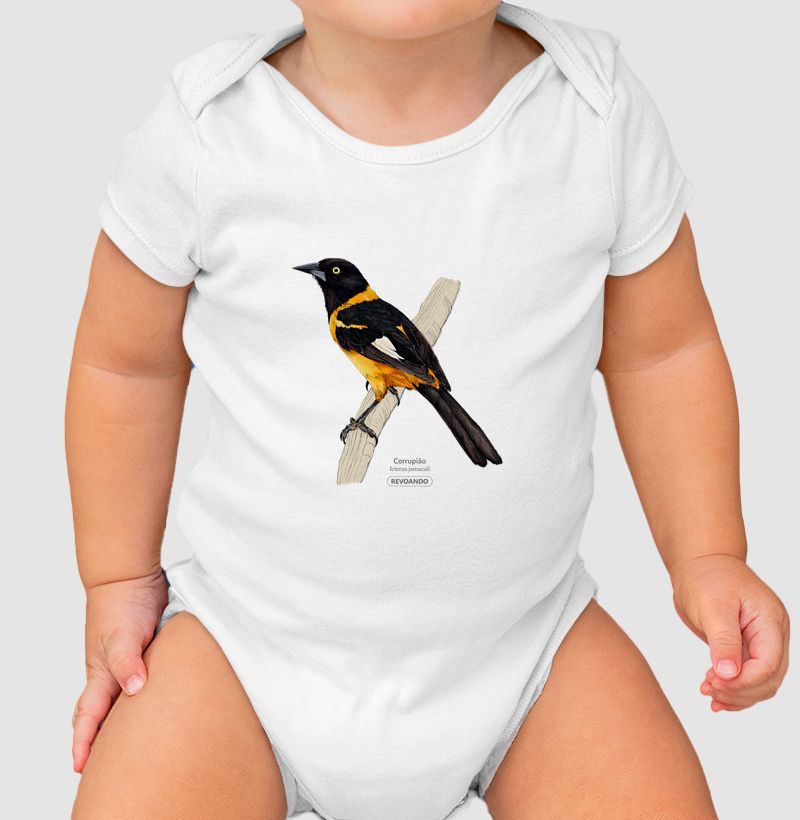 Aves do Brasil - Corrupião - Body Infantil