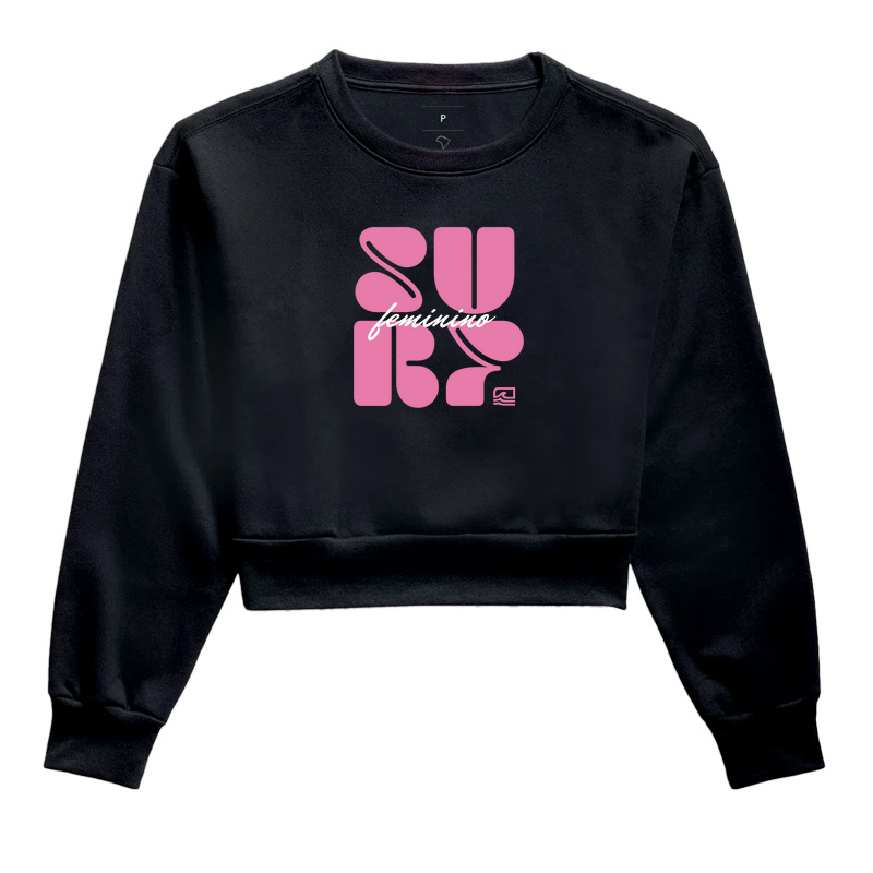 "Surf Feminino" (Moletom cropped)