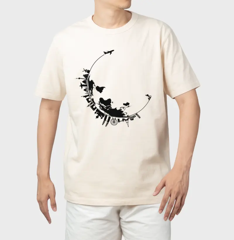 Camiseta Oversized Mochileiro pelo Mundo