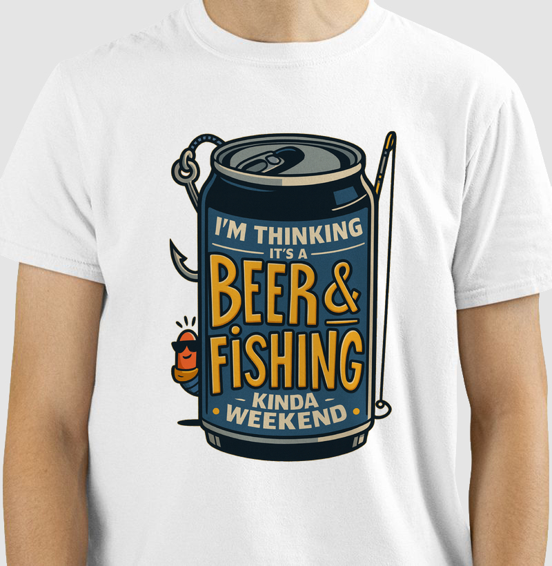 Camiseta Beer & Fishing – Fim de Semana Perfeito