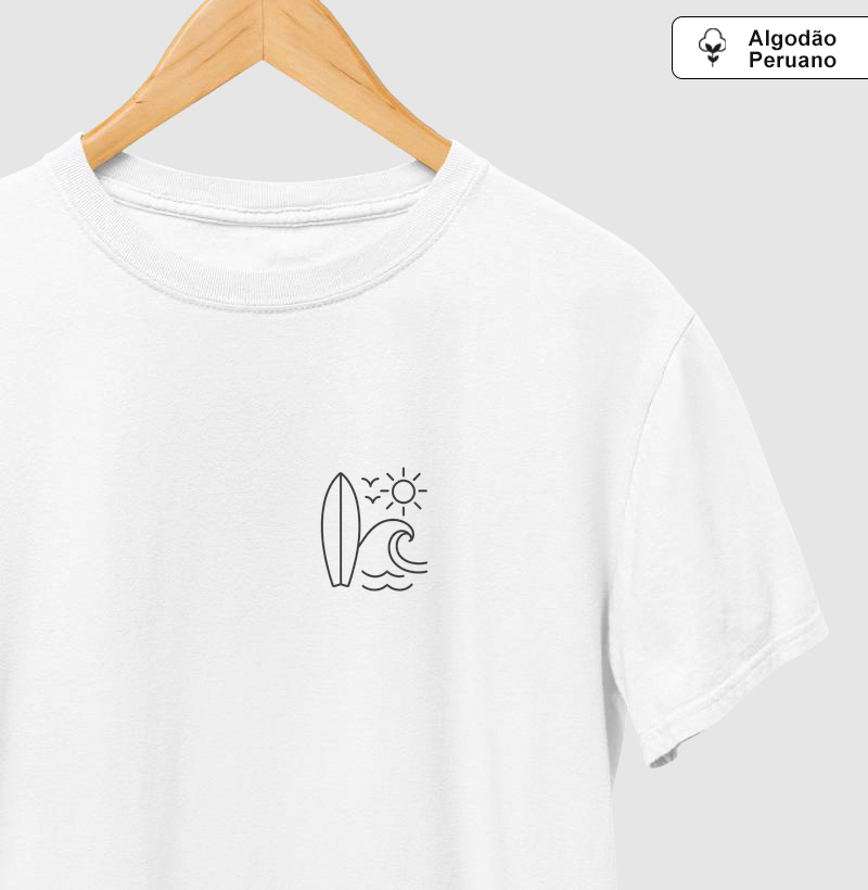 (Algodão Peruano)Minimalist Surf Iconography