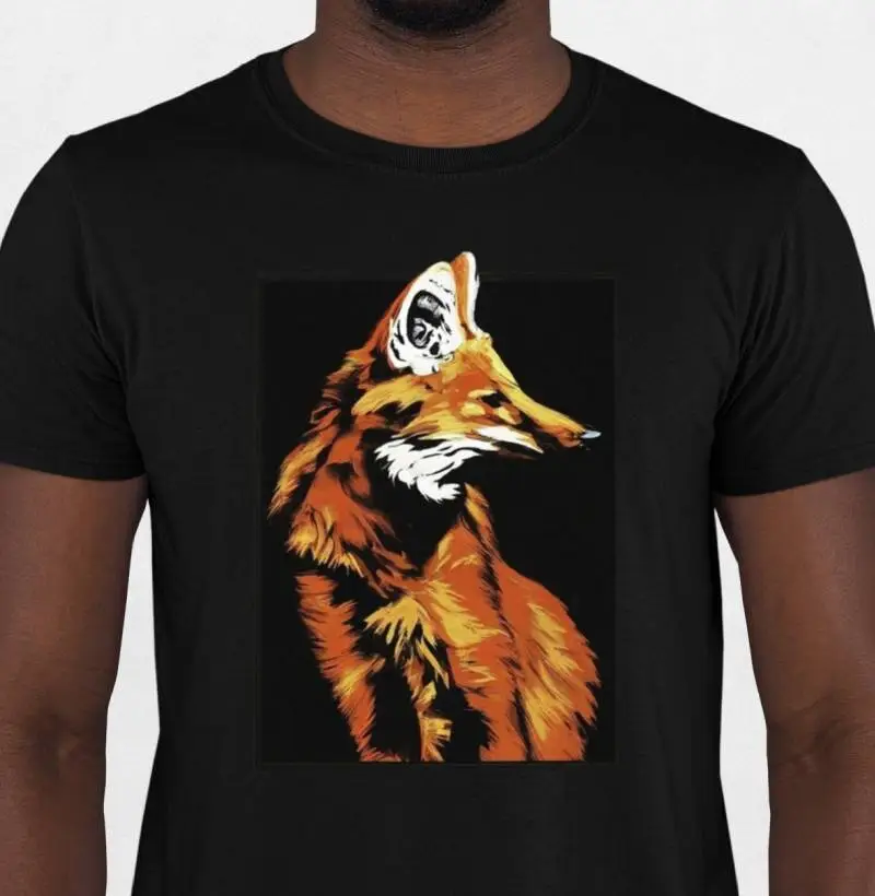 Camiseta Lobo Guará Fundo Preto Posição Lateral 
