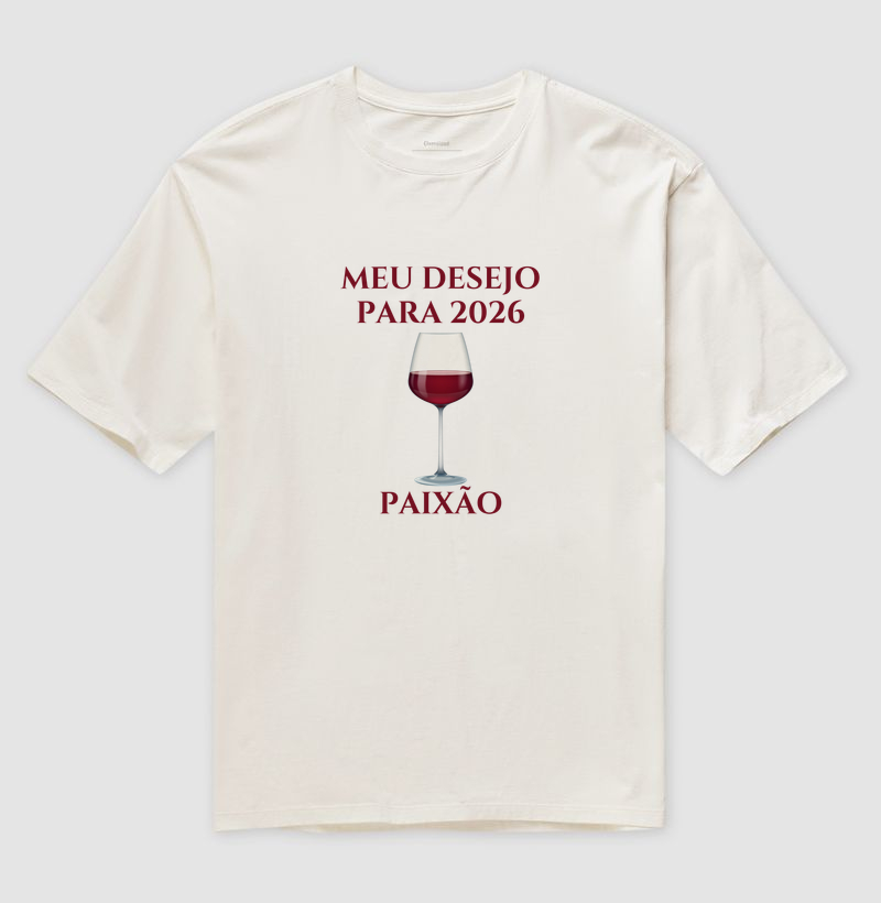 Camiseta Oversized Desejo para 2026 - Paixão