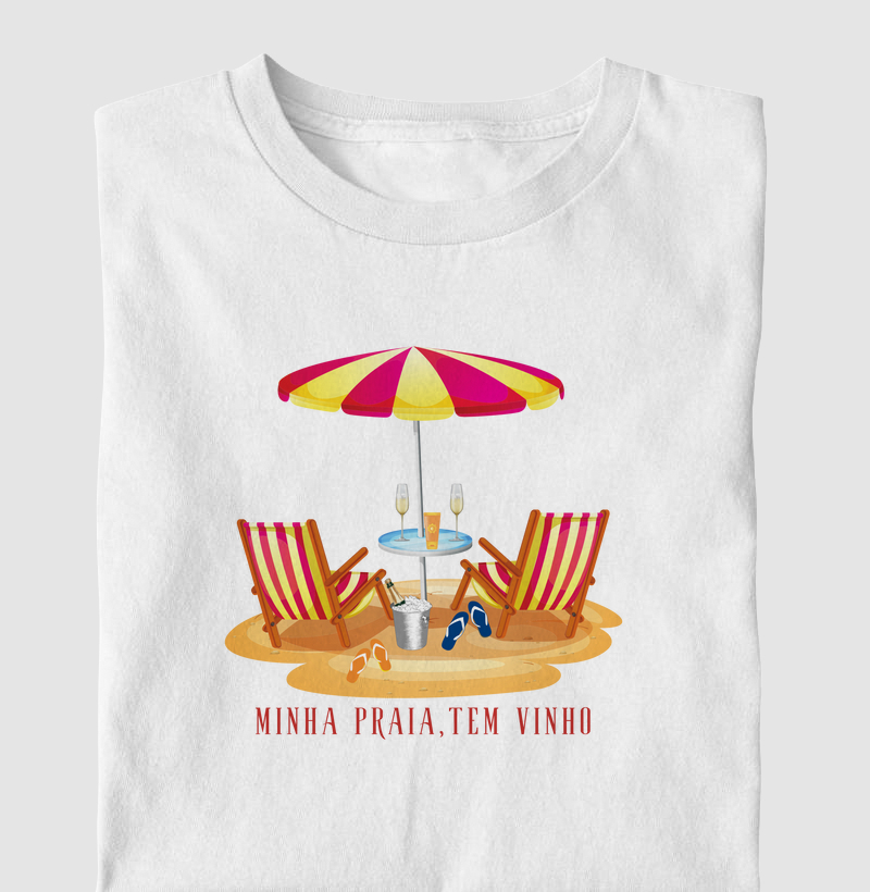 Camiseta Minha Praia tem Vinho