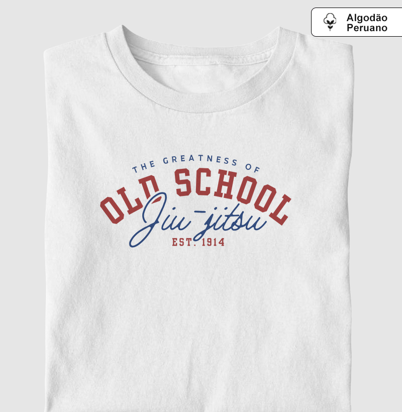 Camiseta Old School Jiu-jitsu - Algodão peruano