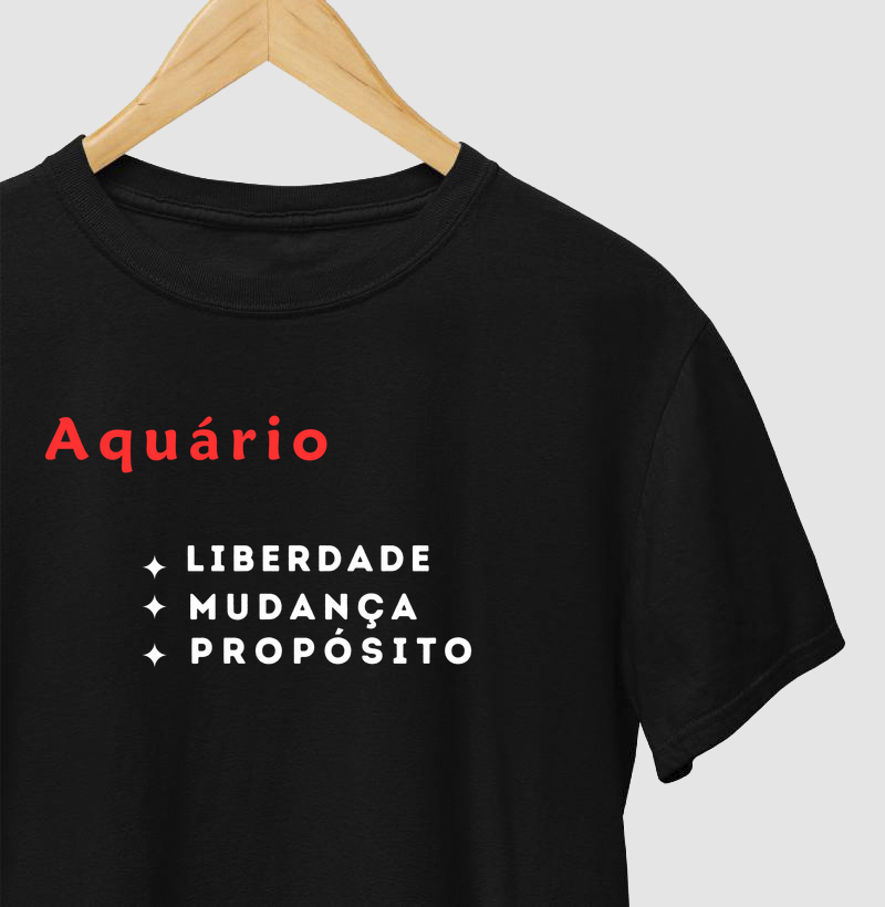 Camiseta Aquário — Liberdade • Mudança • Propósito