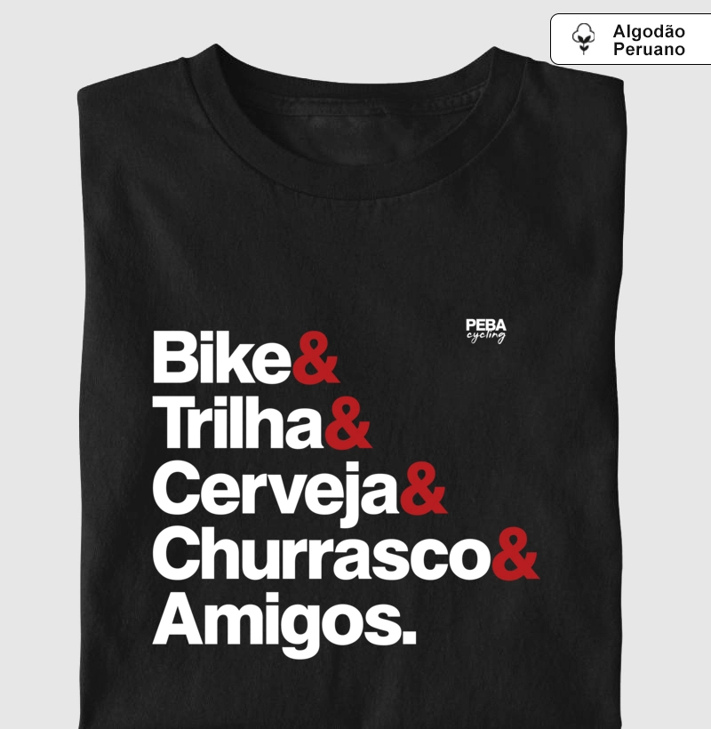 Bike& Trilha& Cerveja& Churras& Amigos - Cores variadas