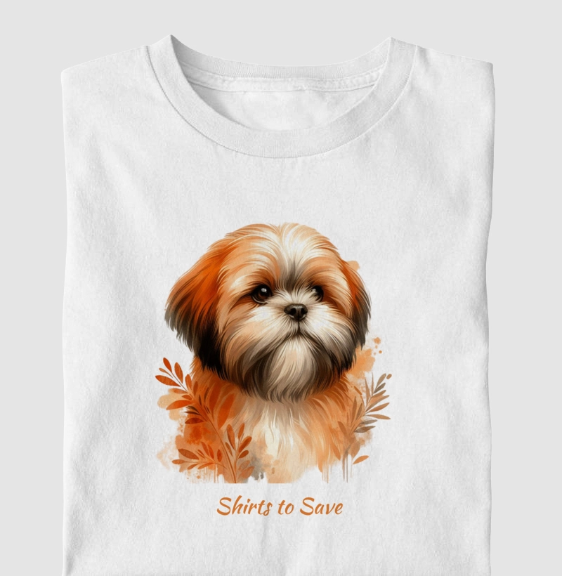  Camiseta Shih Tzu Aquarela