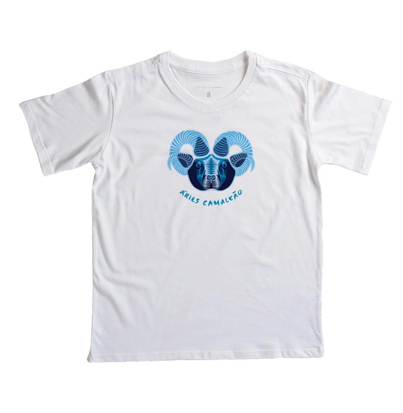 Camiseta Infantil Camaleão Signos - Áries