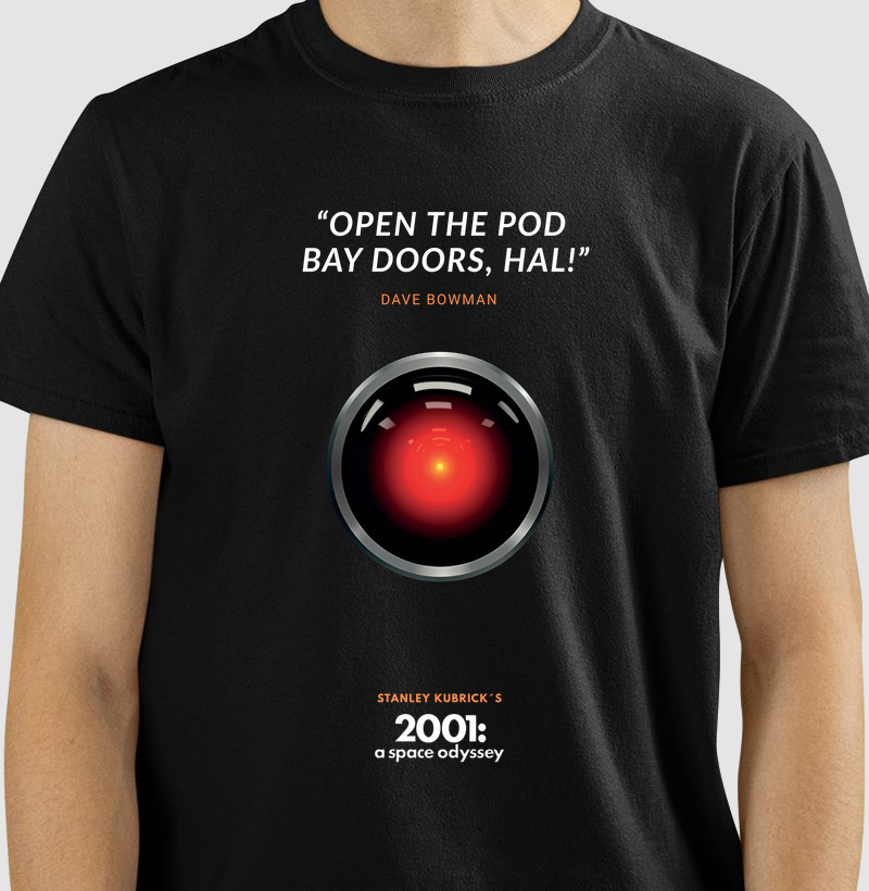 🚀 Camiseta 2001: Uma Odisseia no Espaço – HAL 9000