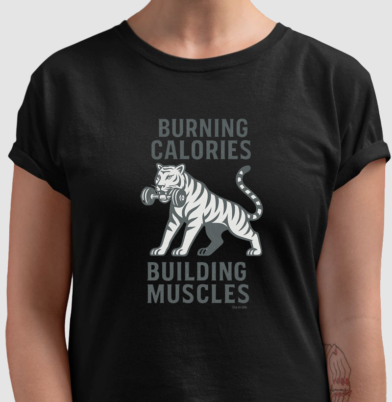 Burning calories. Building muscles - monocromático