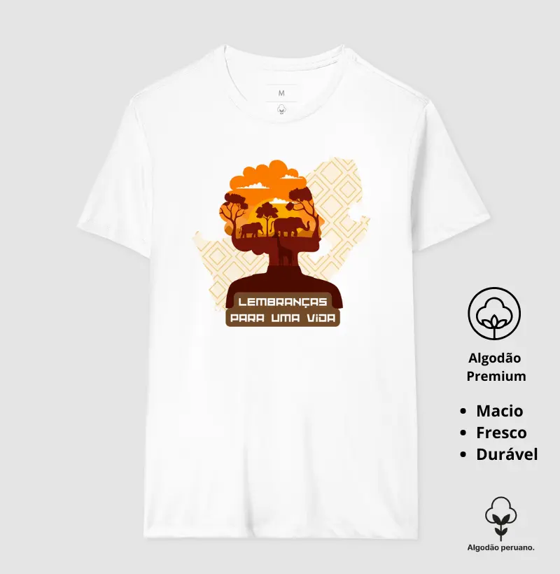 Camiseta Animalis Lembranças para Vida 100% Algodão Peruano