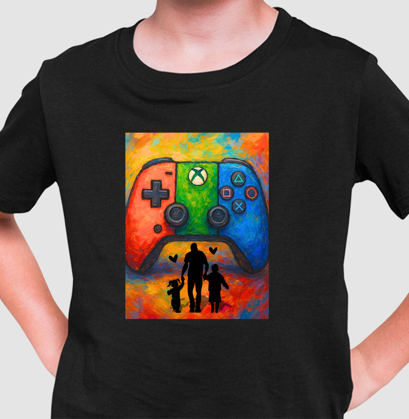 Camiseta Infantil Pai gamer | 100% algodão