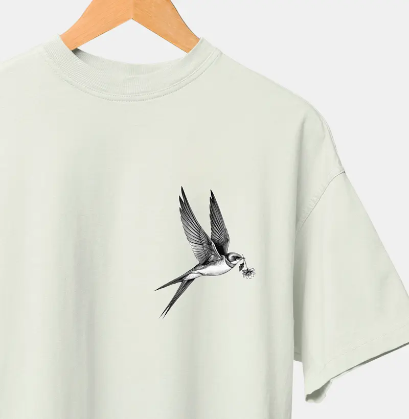 Mini Aves - Andorinha e Flor - Oversized