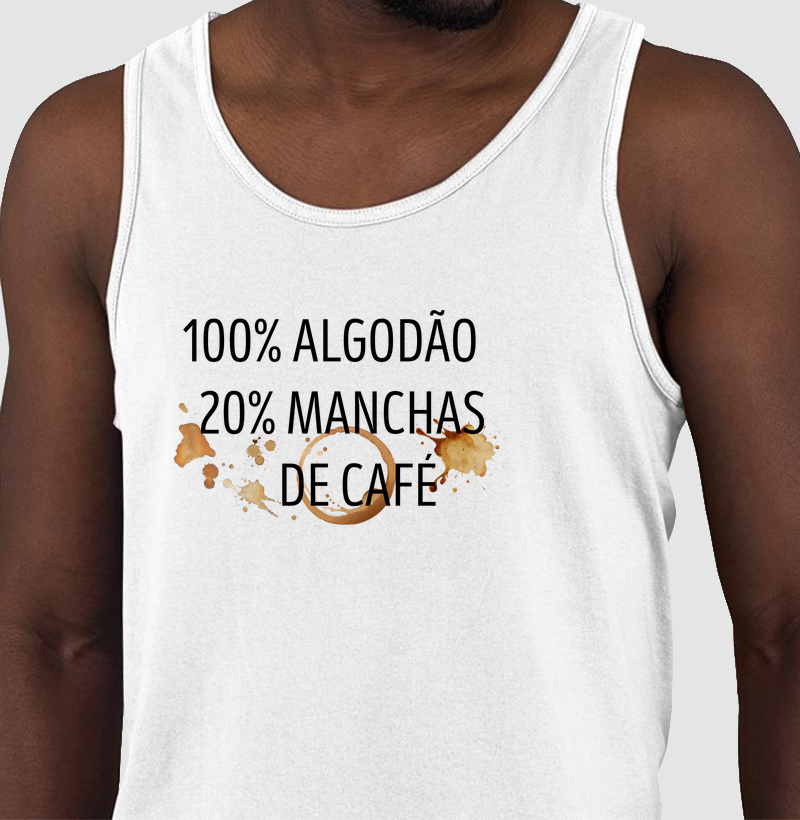 100% Algodão 20% Manchas de café