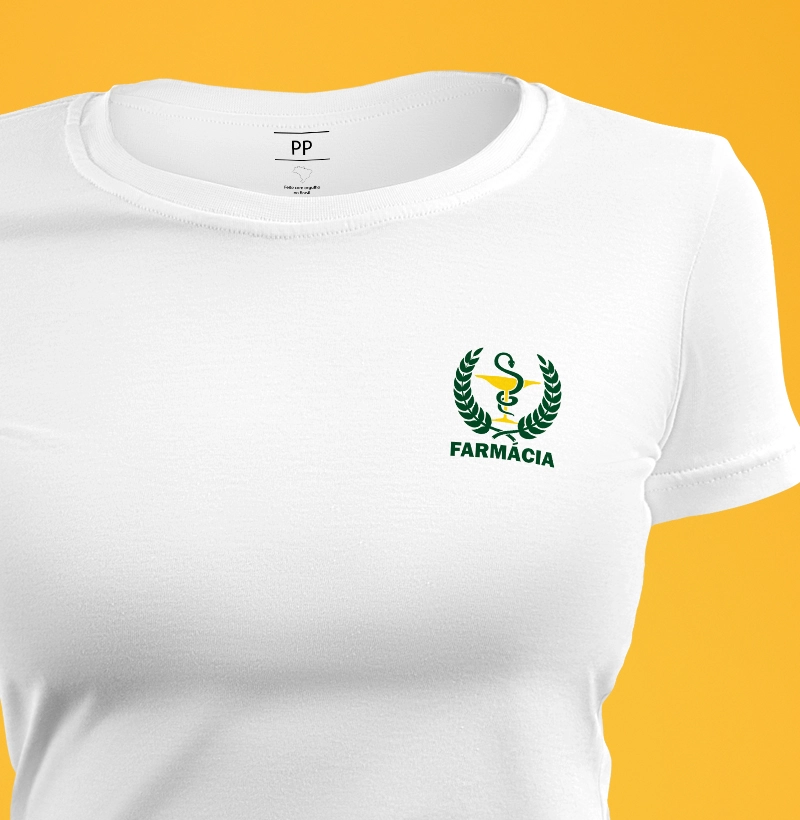 Camiseta Farmácia símbolo no peito - feminina