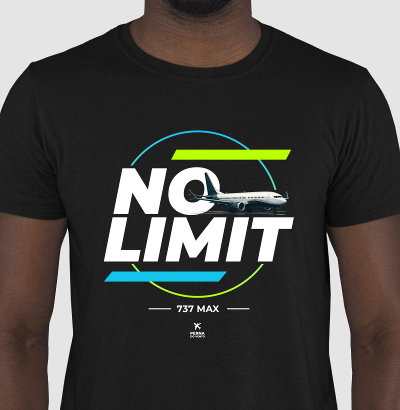 Camiseta Aviação No Limit - Apaixonados por Aviação B737 Max 8