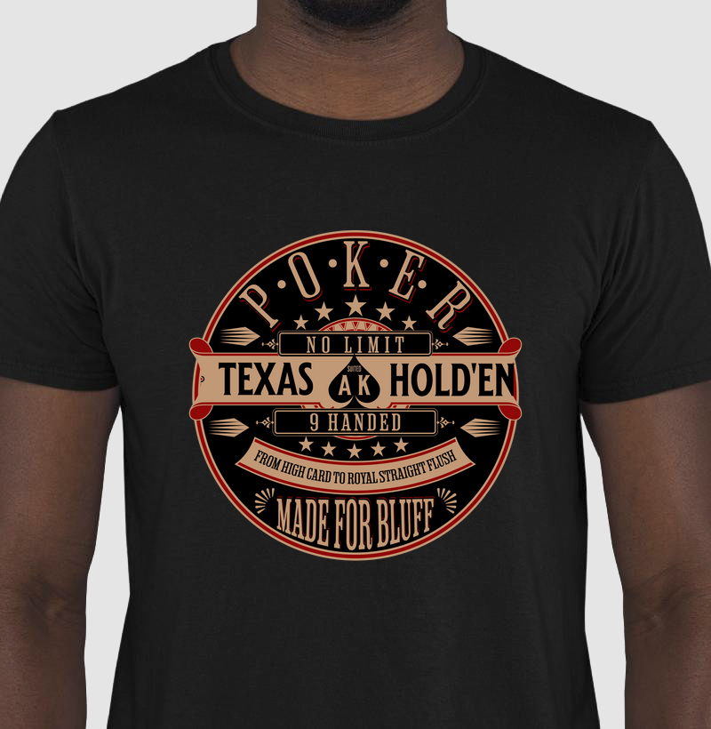Camiseta "Texas Hold'em - Estilo Autêntico"