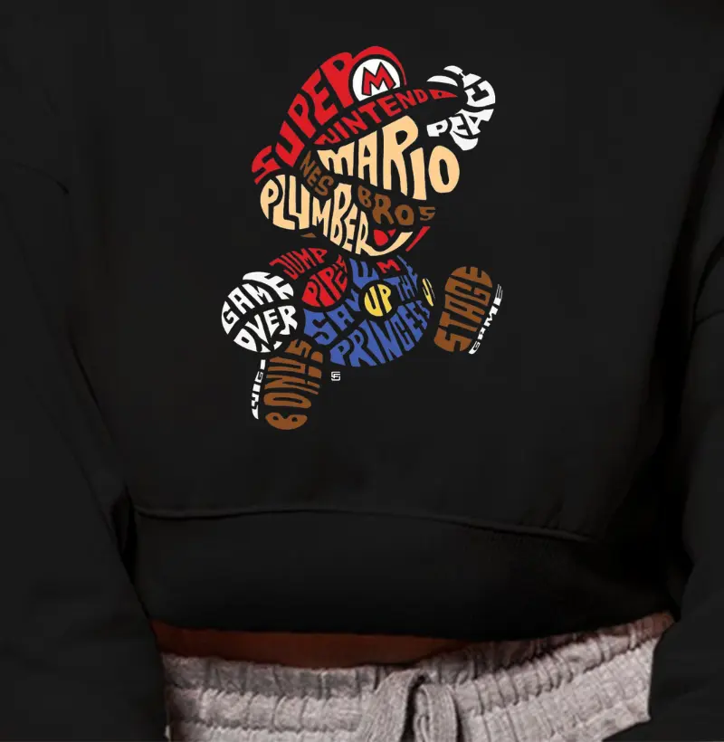 Cropped Moletom Super Mario Nintendo 