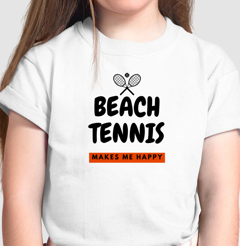 Camiseta Infantil - Beach Tennis - Makes Me Happy